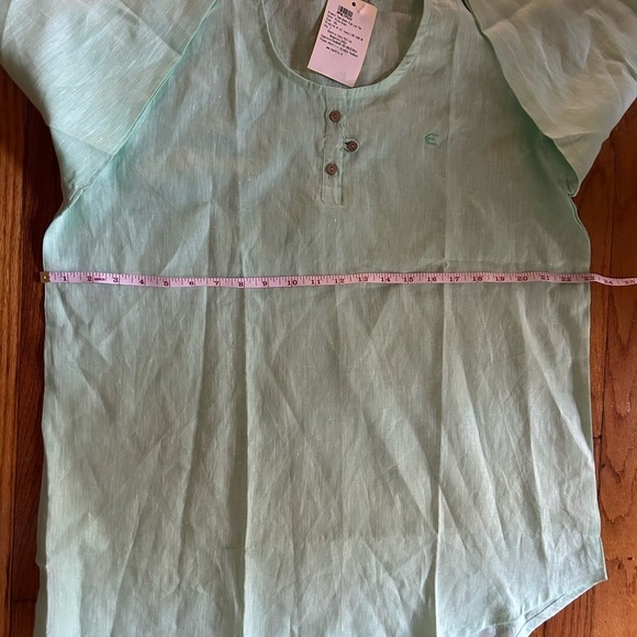 Ecentric Women Teal Green Solid Hemp High low Top Size XXl - Picture 7 of 9